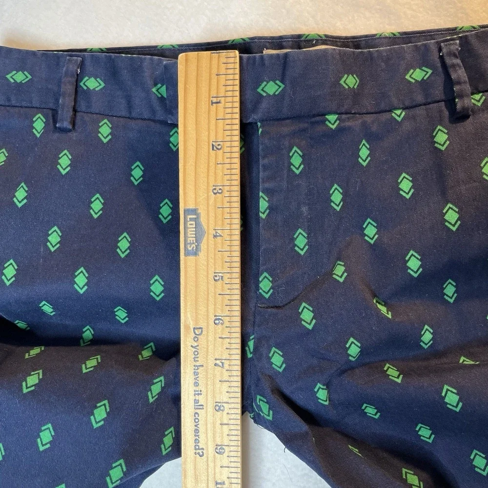 GAP Printed Slim Crop Chino Pants Navy Blue Green Mid Rise Career Office Women 6 - Picture 9 of 10